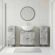 Set di armadietti da bagno in 3 pezzi BREDA Grigio Cemento 3418047