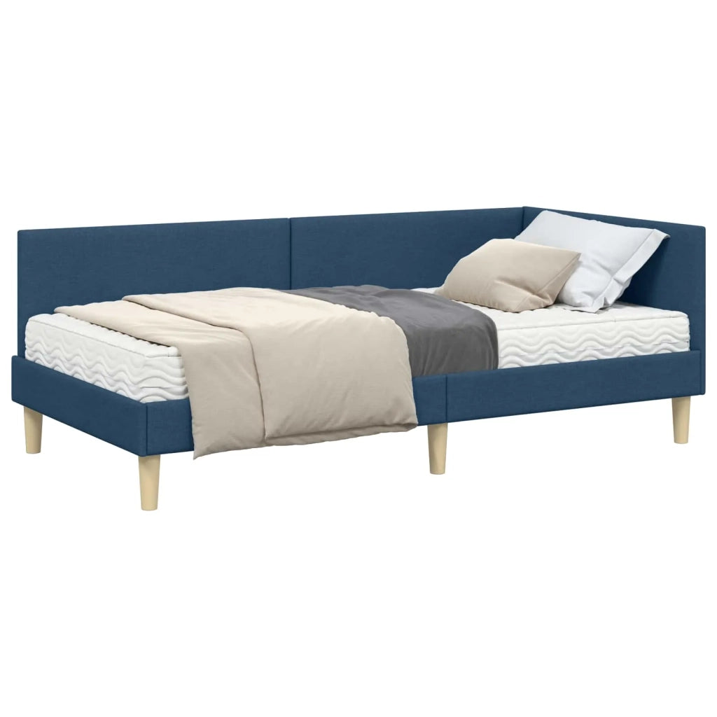 Struttura Letto Angolare con Materasso Altro 2 pcs Blu Tessuto 3393740