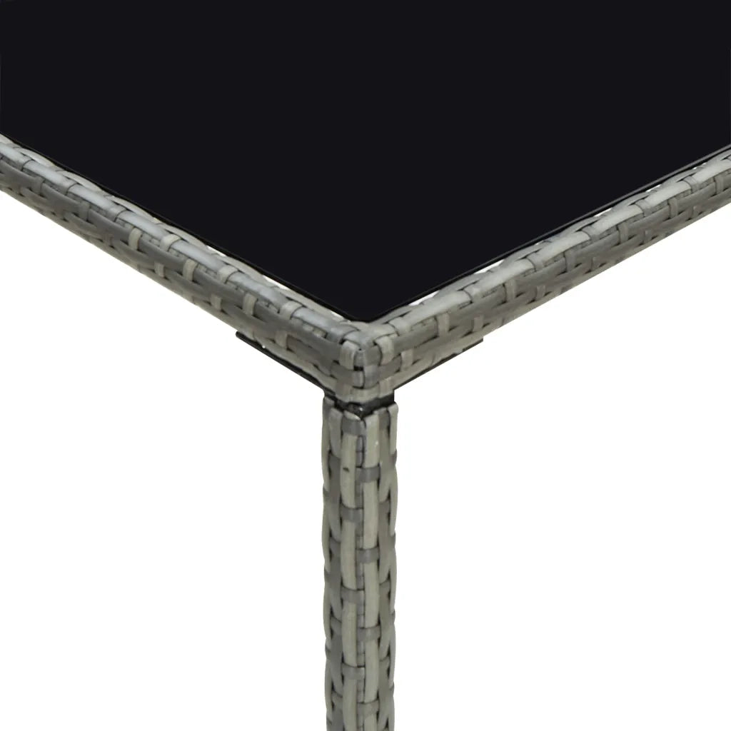 Set da Bar da Giardino 5 pz | Set Salotto da Giardino con Cuscini in Polyrattan Grigio