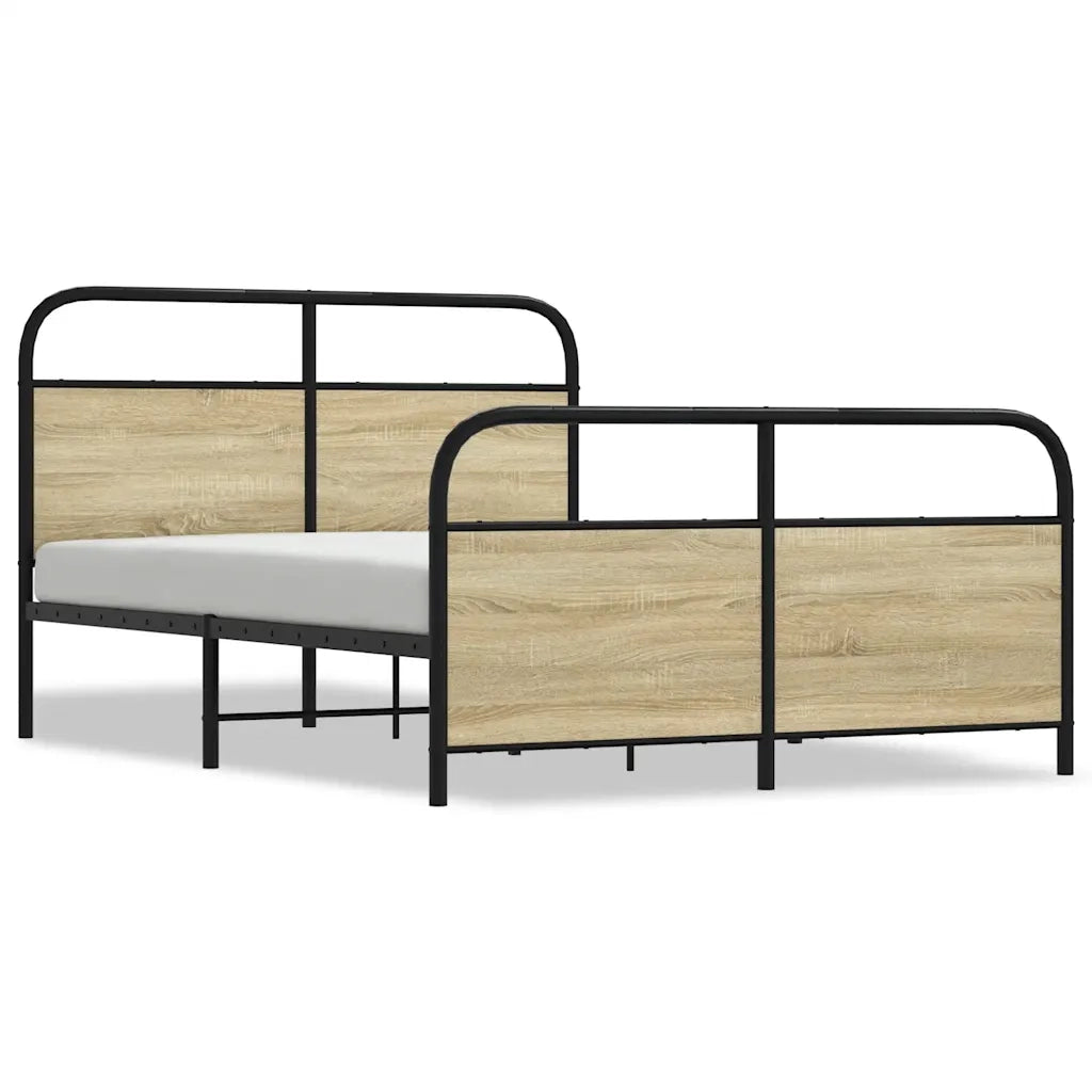 Giroletto senza Materaso in Metallo Rovere Sonoma 137x190 cm 3318647