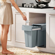 Pattumiera estraibile da incasso 30 l con 2 secchi 20 l e 10 l telaio in metallo grigia 52 × 26 × 40.8 cm