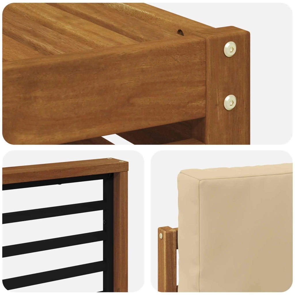 Set di divani da esterno 6 pz Naturale e Beige 3374383