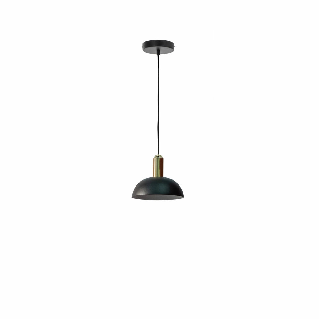 Lampada a Sospensione Spica in Metallo Nero Opaco con Cavo Regolabile e Attacco E27 per Illuminazione d'Interni Elegante e Moderna
