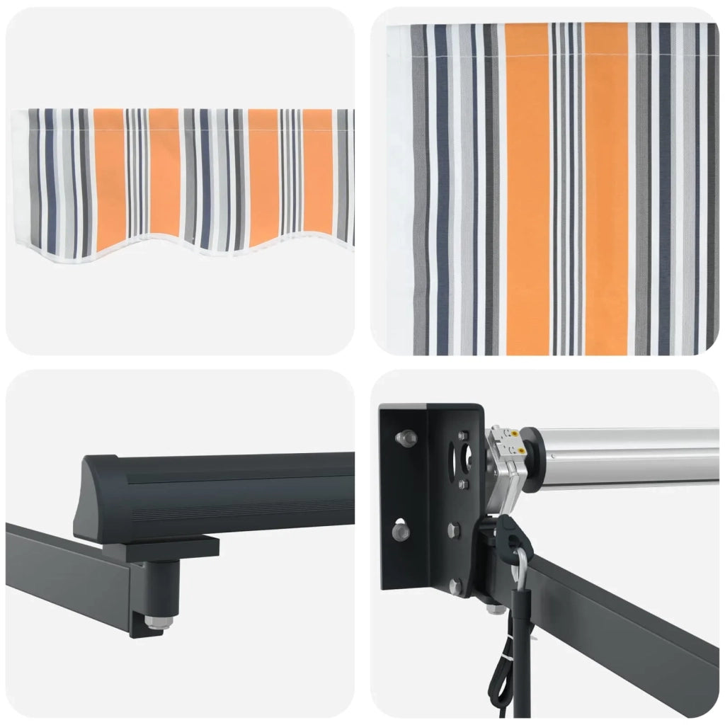 Tenda retrattile-Tenda parasole per balcone Multicolore 350 x 250 cm 884175
