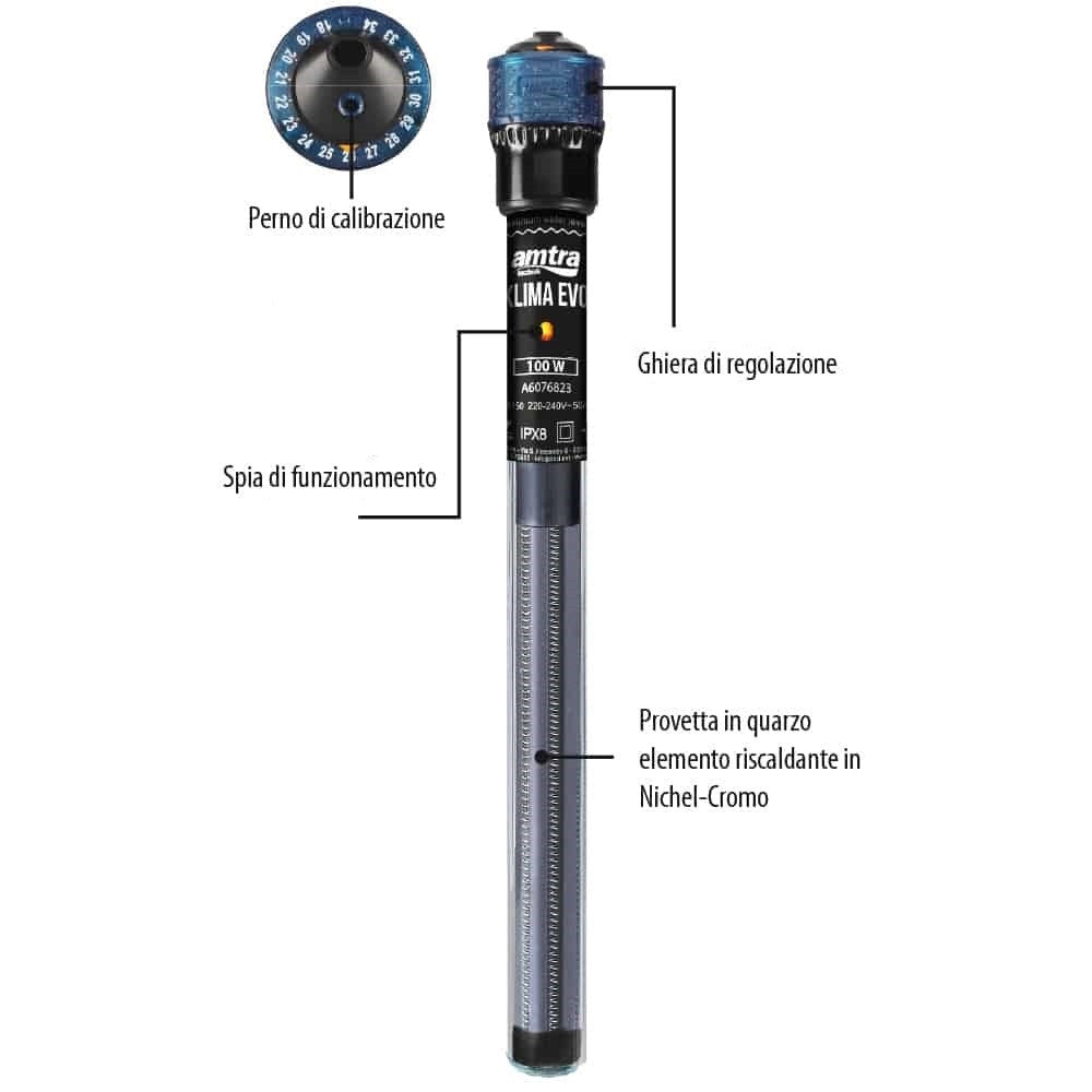 Amtra Klima Evo 100w - riscaldatore automatico per acquari