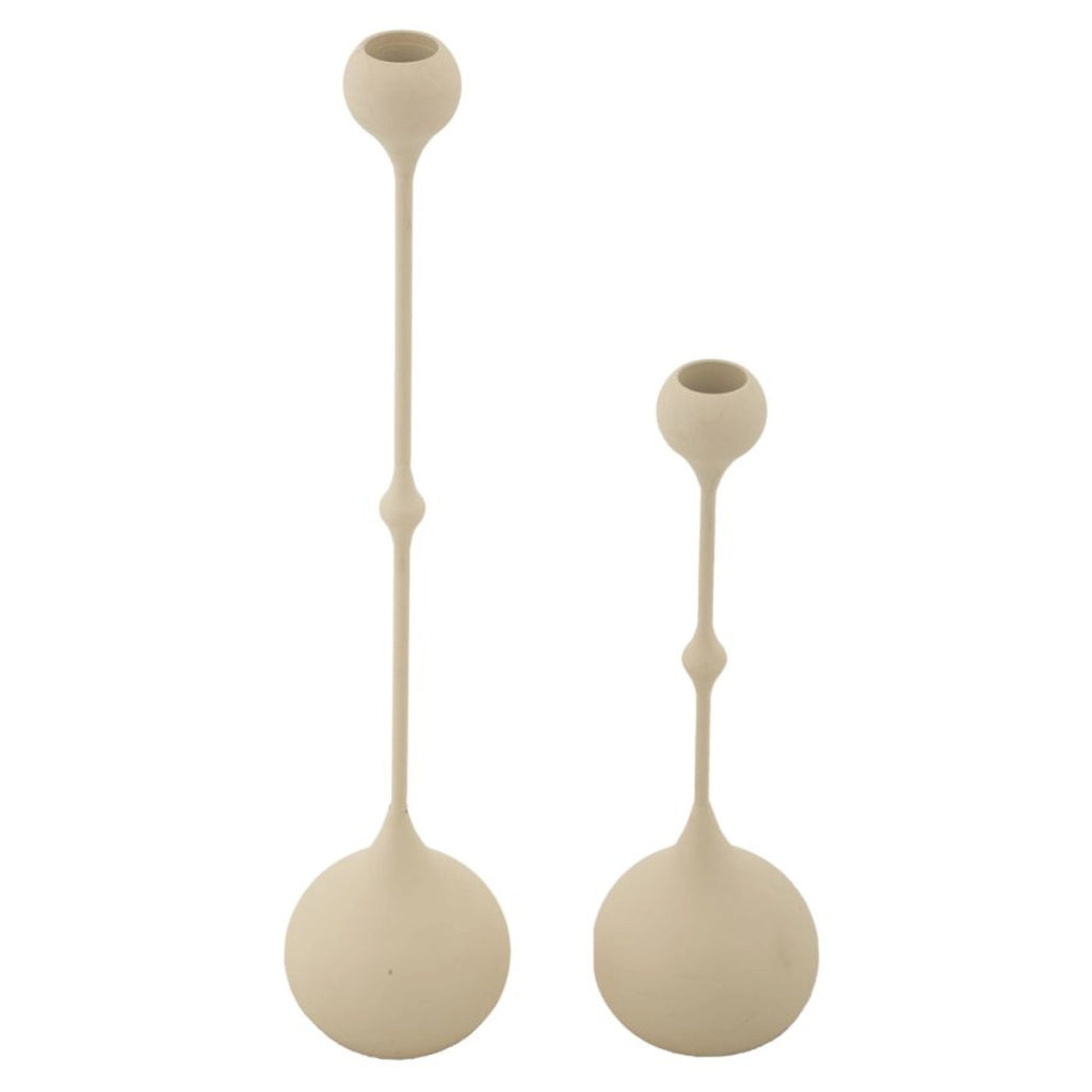 Portacandela VKH939, Beige, Acciaio, 8x8x37 cm