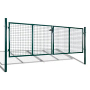 Cancello per Recinzione in Acciaio 300x125 cm Verde 42981