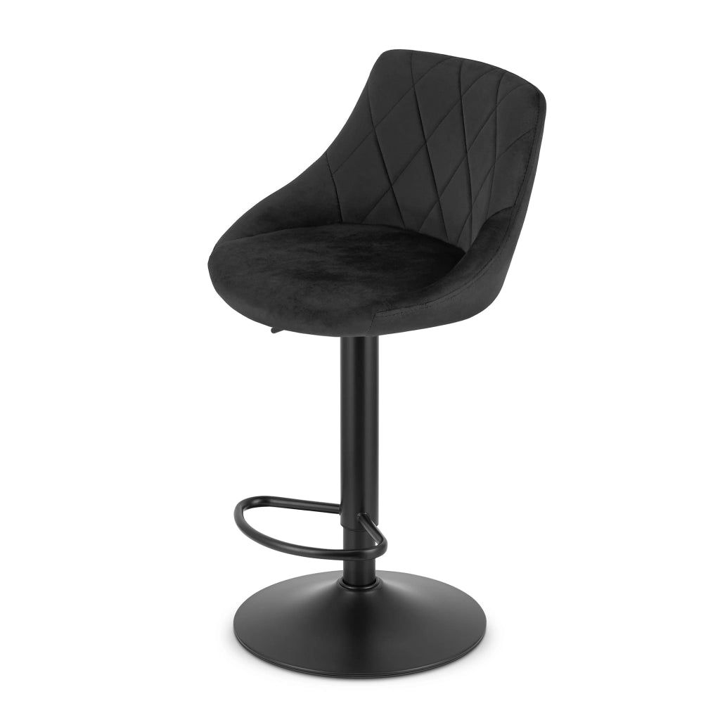 Sgabello girevole VALORA DAKA - Velluto nero con base nera x 2
