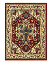 Tappeto KAZAKH 1535 rosso e oro cm.140x200 stile orientale persiano alta qualità con effetto lucente