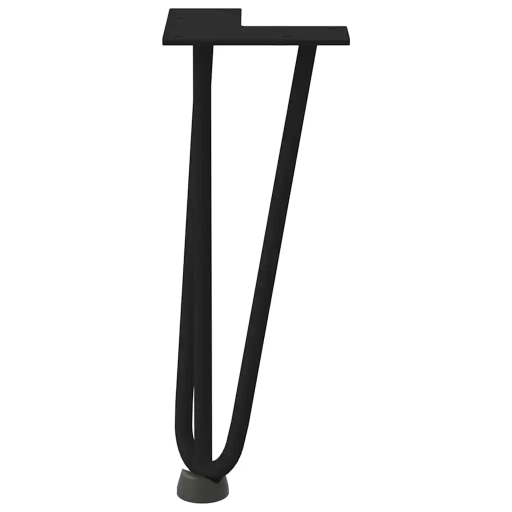 Gambe a forcina per tavolino 4 pz nere 30 cm in acciaio massiccio 4012436