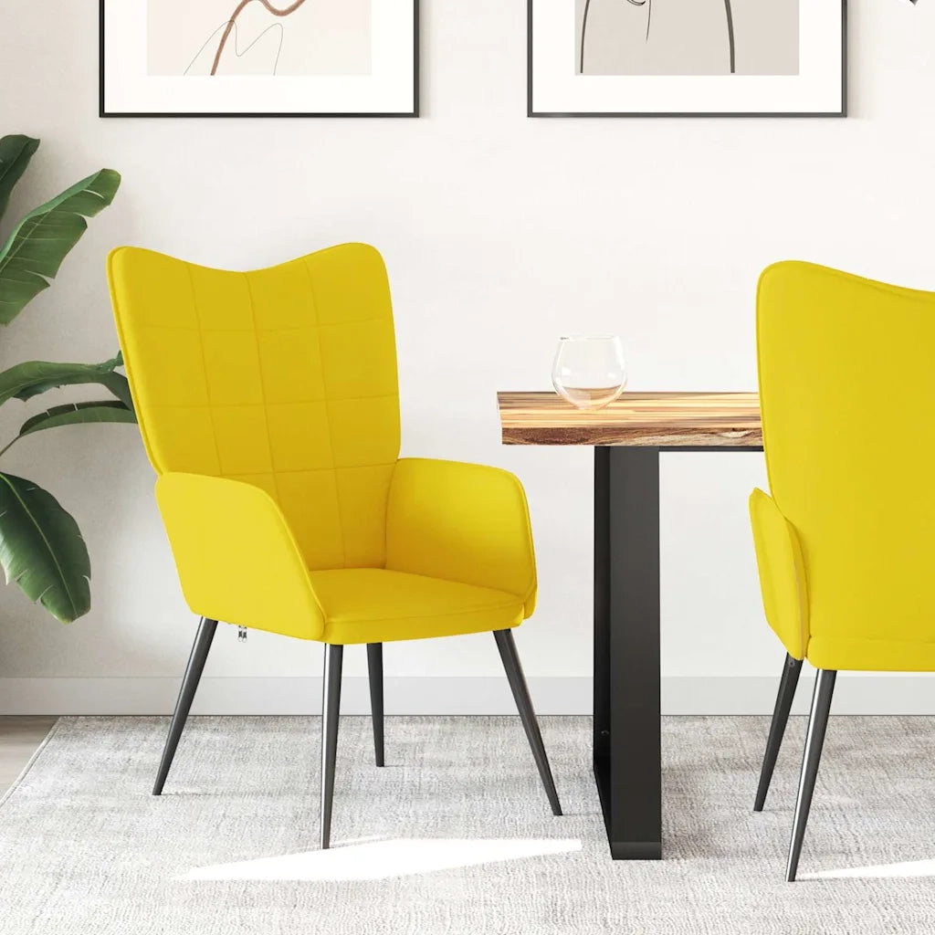 Poltrona | Sedia Relax Giallo Senape in Tessuto