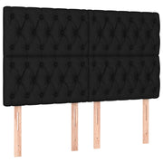Testiera | Testata Nera 144x7x118/128 cm Tessuto