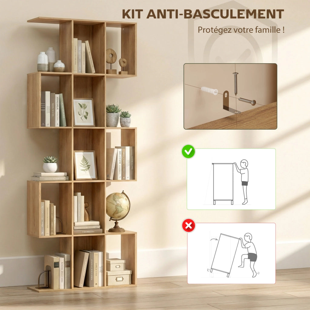 Libreria a 5 livelli scaffale S ¨C Minimal ¨C 80x24x200 cm quercia