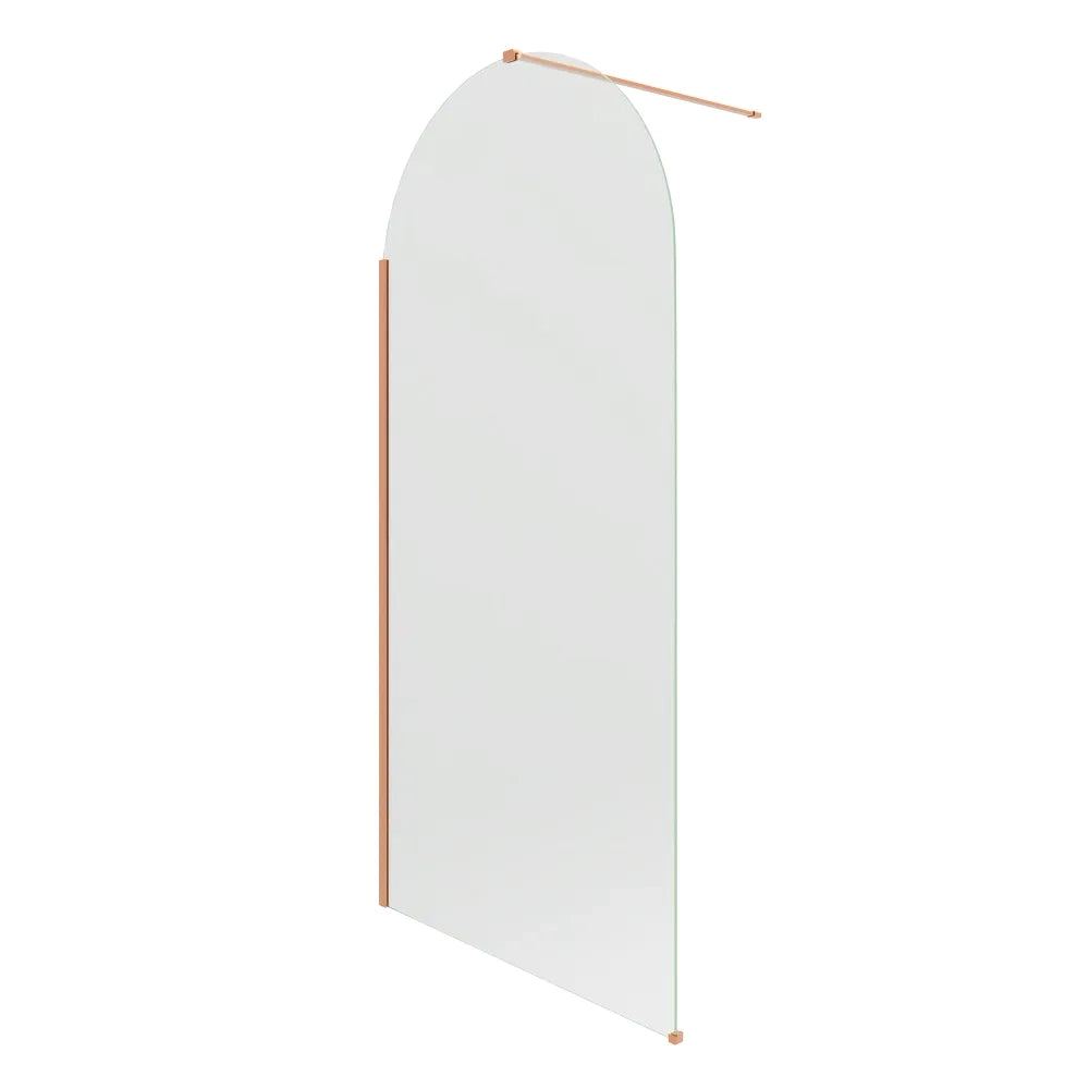 Doccia walk-in arco 100cm con profilo rame spazzolato vetro trasparente 8mm easy clean h200| Nusa