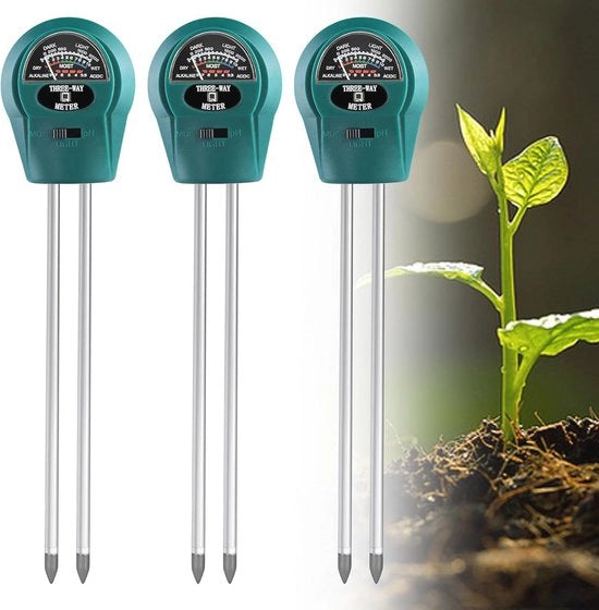 Misuratore di Umidità del Terreno 3 in 1 per Piante - Tester di pH, Umidità e Luce per Giardino e Piante da Interno