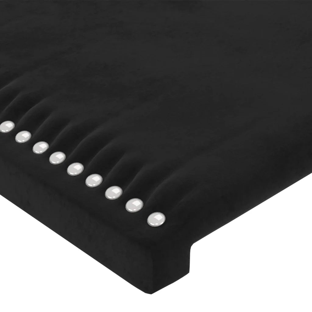 Letto matrimoniale | Letto per adulti | Giroletto con Testiera Nero 180x200 cm in Velluto