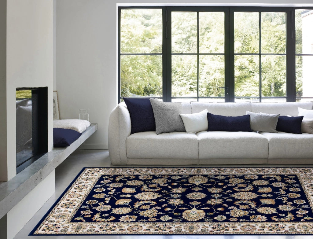 Tappeto BABIL cm.240x340 disegno classico orientale colore blu e crema
