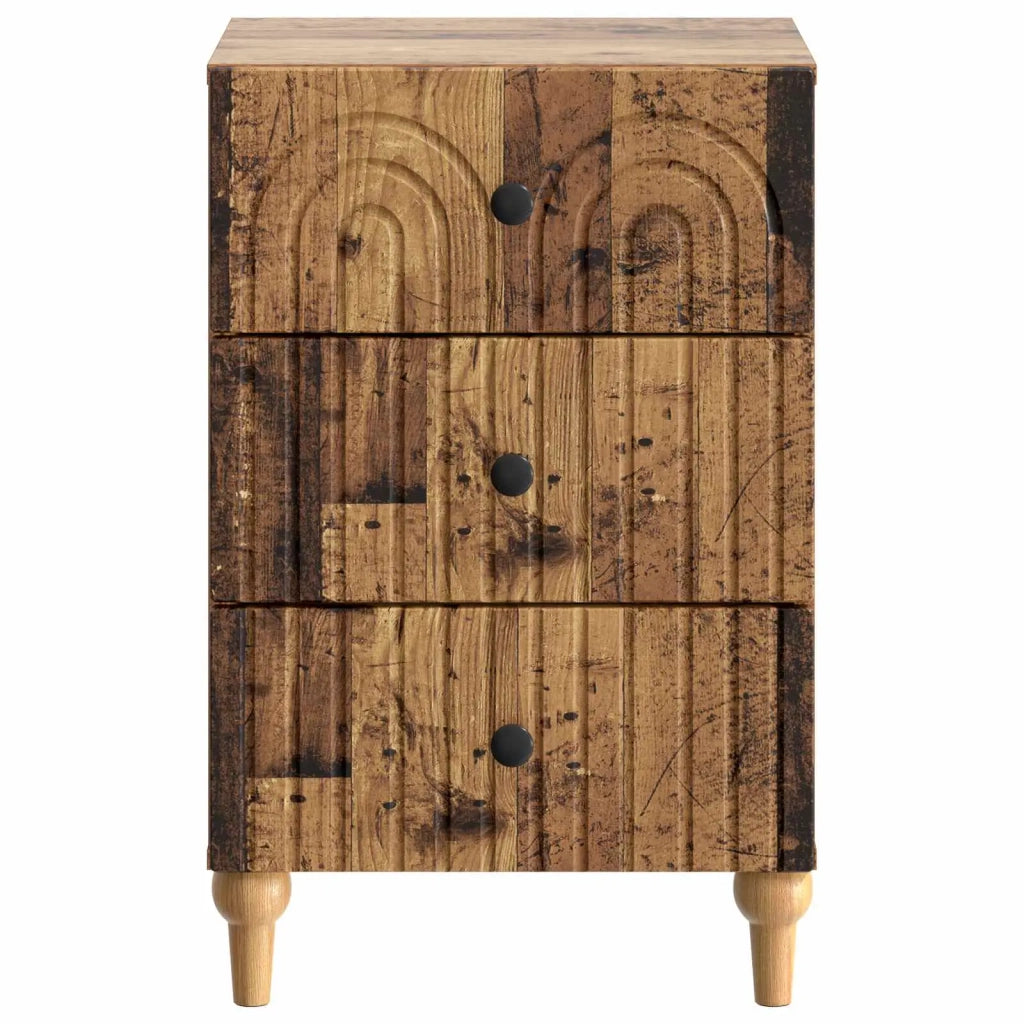 Comodino | Armadio da Notte | Mobiletto da notte con cassetto Legno antico 43x 41 x 66,5 cm