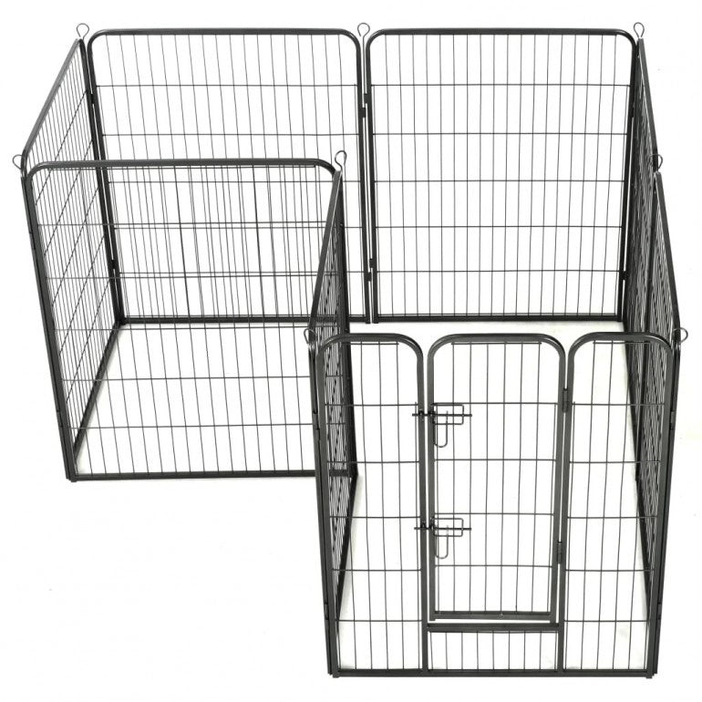 Recinto circolare box per cani Ezooza Bytom con 8 pannelli acciaio da 80 x 100 cm cadauno