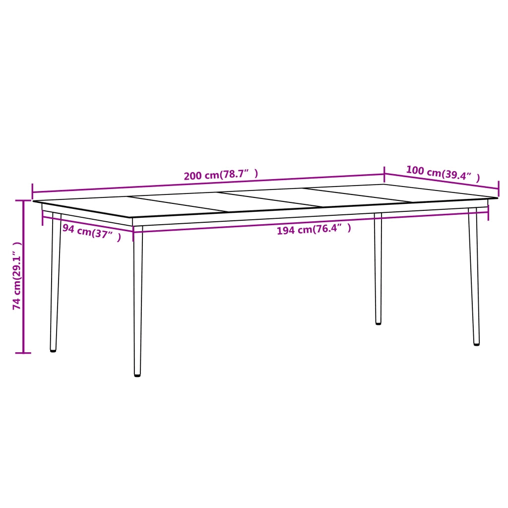 Set Mobili da Pranzo da Giardino 9 pz 3099208