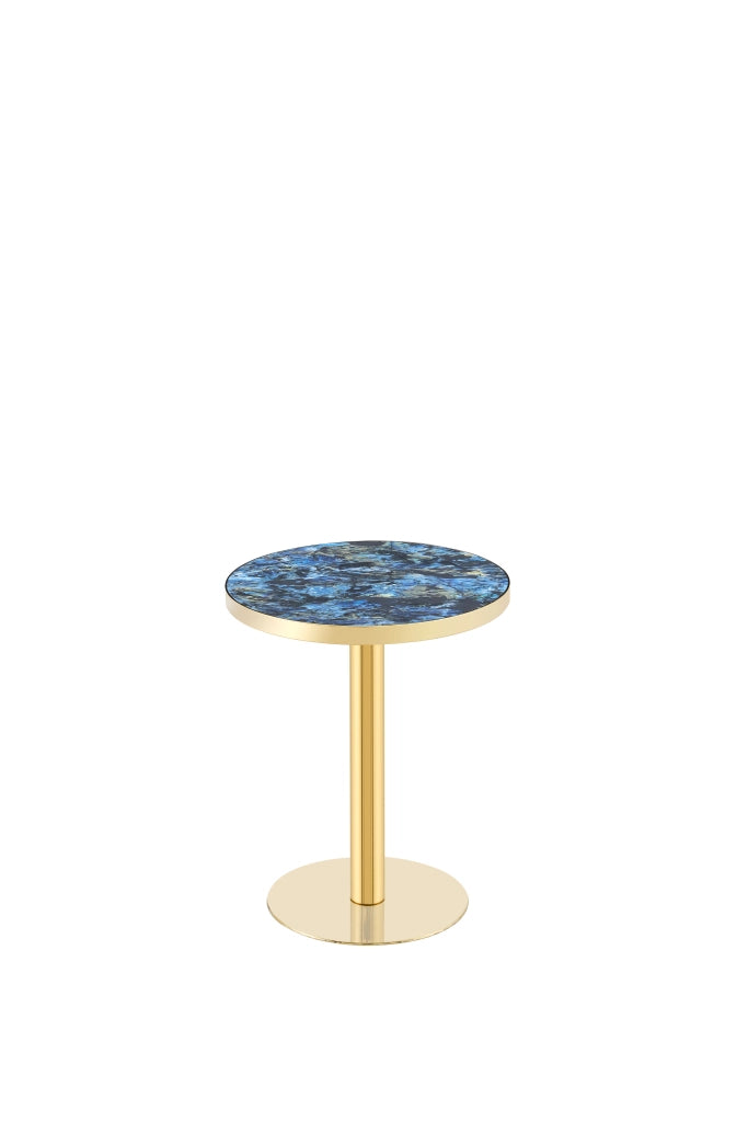 TAVOLINO Rotondo 60 cm Blu in MDF e Metallo