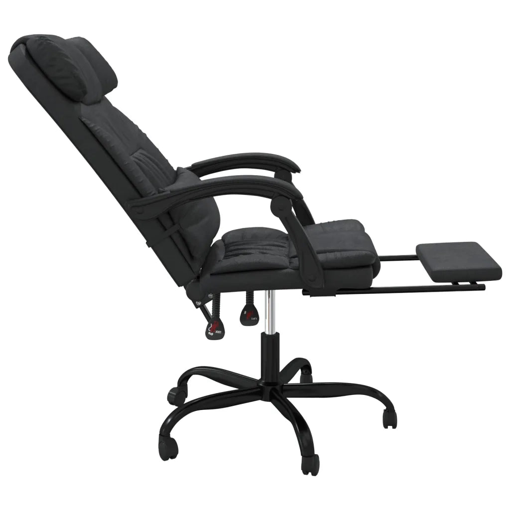 Poltrona | Sedia Relax da Ufficio Reclinabile Nera in Similpelle