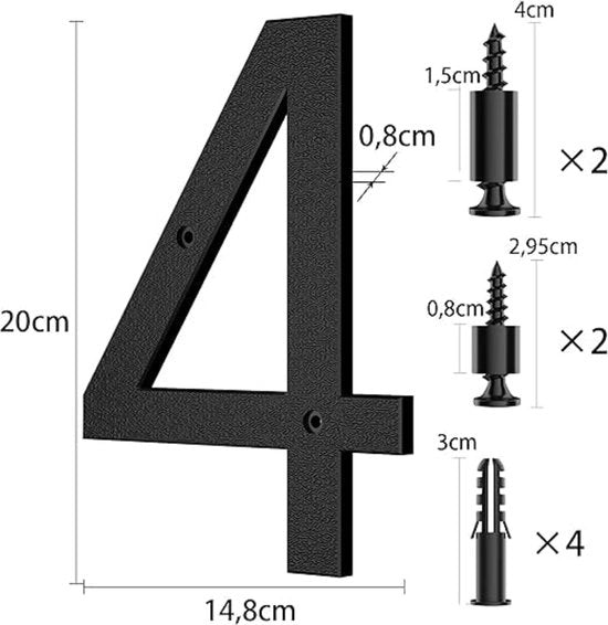 Numero di casa 20L x 14.8W centimetri