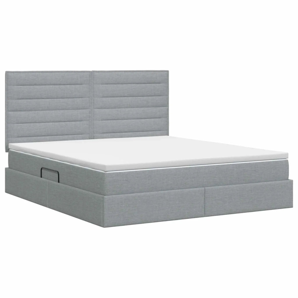 Letto con contenitore e materasso Grigio Chiaro 140 x 190 cm 3459438