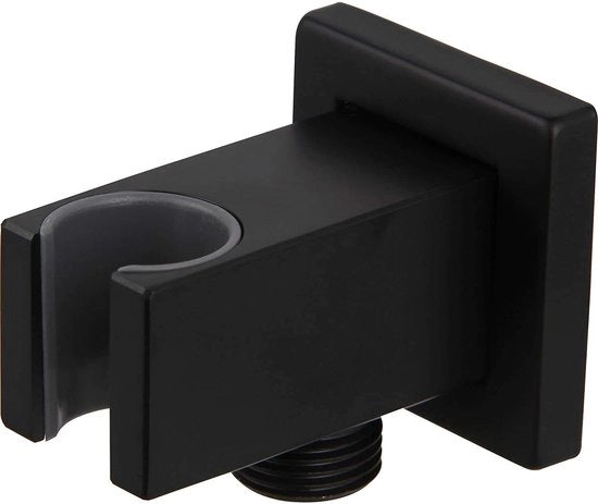 Supporto per doccetta con connessione 1/2", ottone, nero lucido