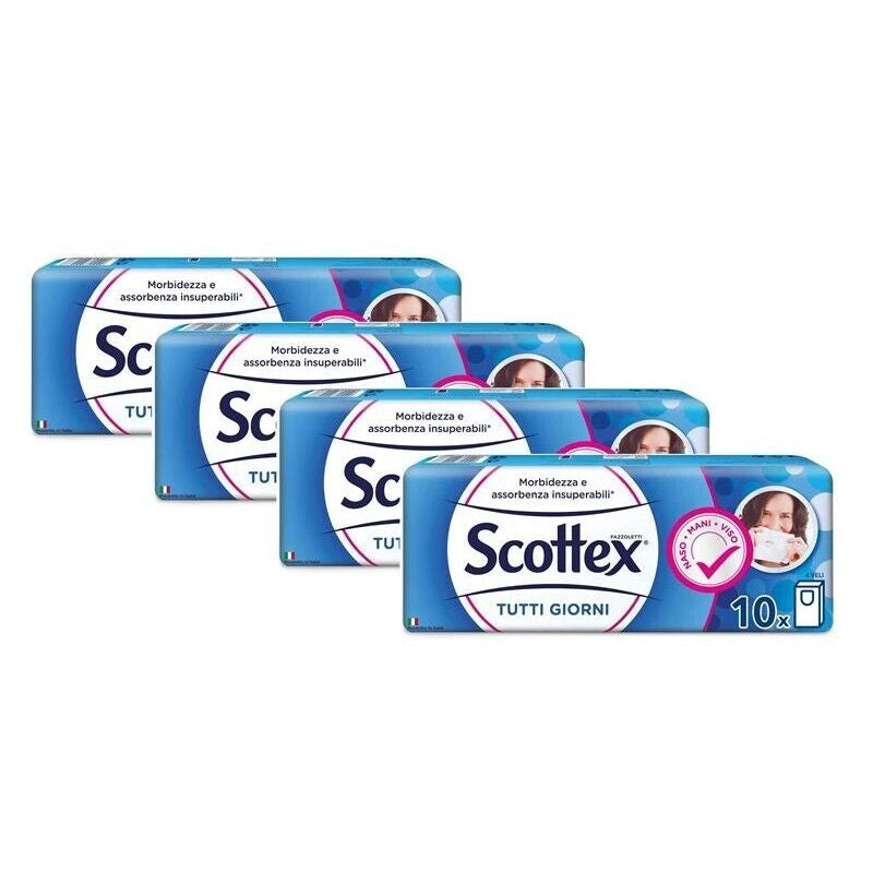40 PACCHETTI DI FAZZOLETTI SCOTTEX DA 4 VELI