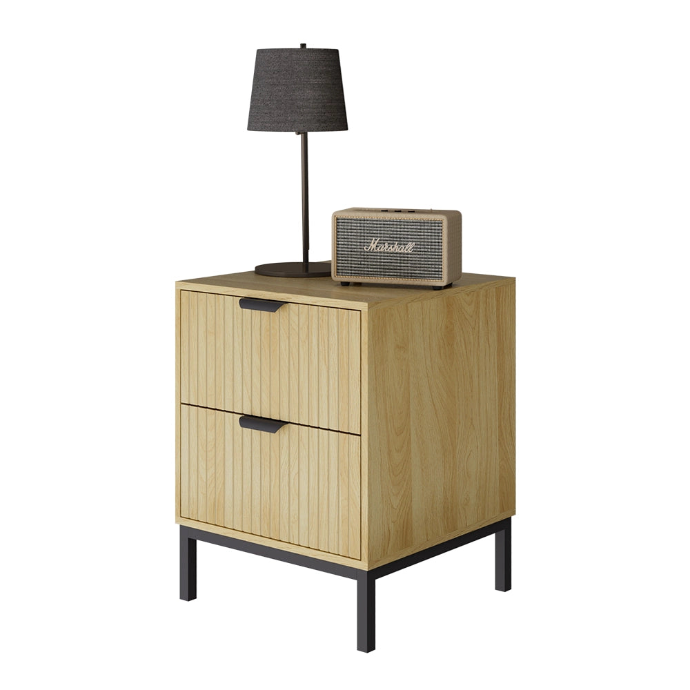 Vicco Comodino Rovere 40 x 52 cm con 2 cassetti