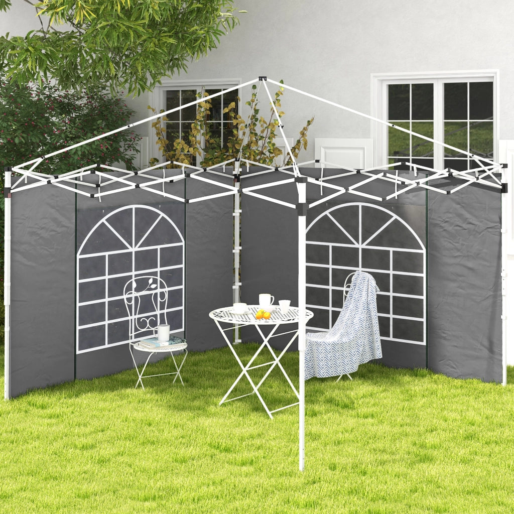 Pareti Laterali per Tenda 300x200 cm con Finestra e Porta a Zip Grigio ¨C Minimal ¨C 300x200 cm