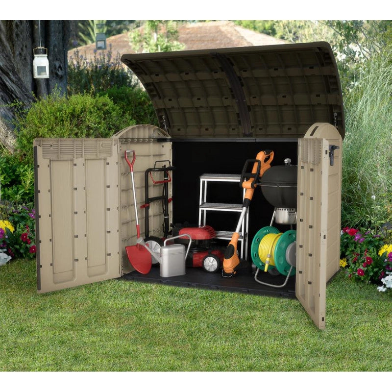 Box Contenitore da Giardino Keter Store-It-Out Ultra - Beige - 2000L con Pistoni Automatici 114x133x42