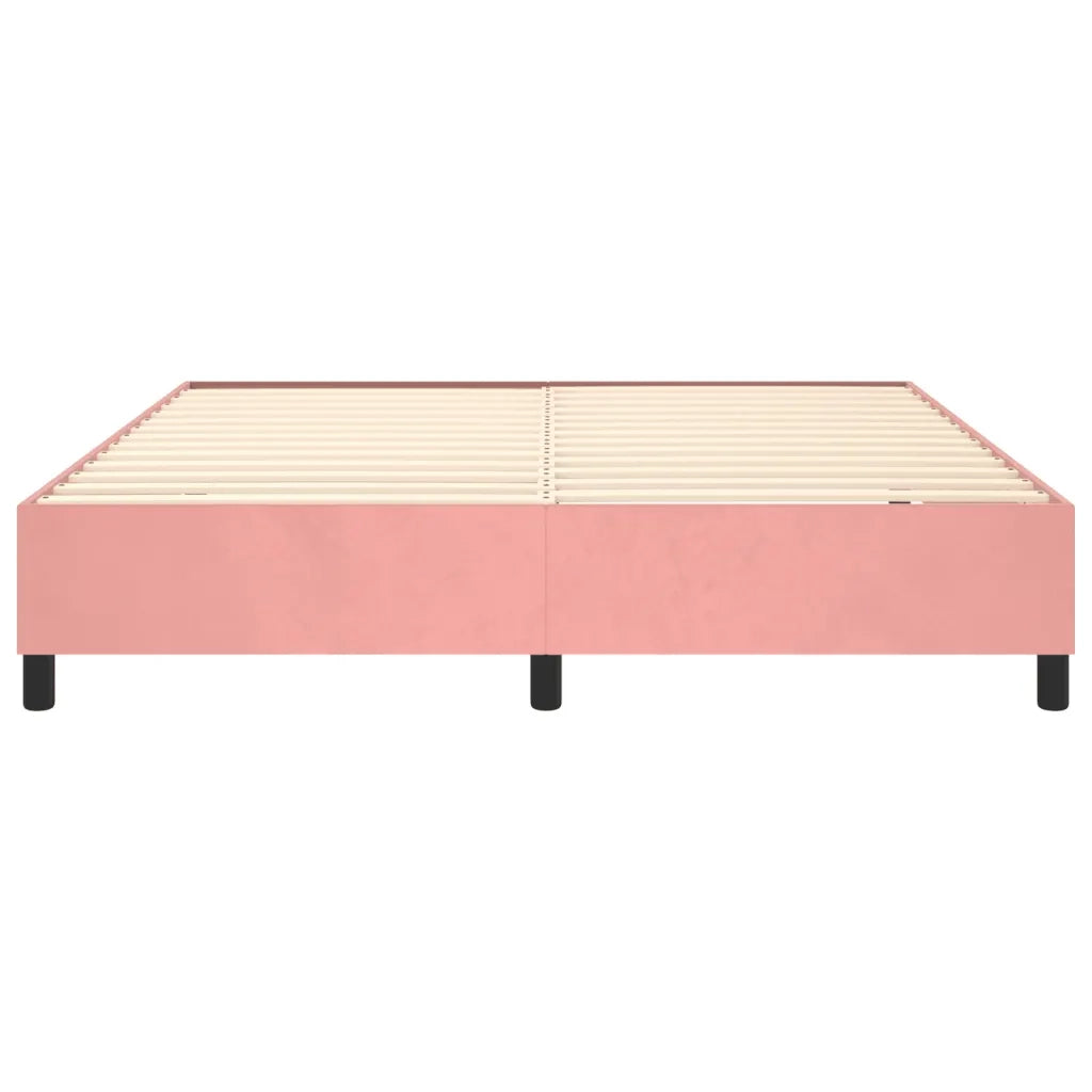 Struttura Letto a Rete a Molle Rosa 200x200 cm in Velluto 3121143