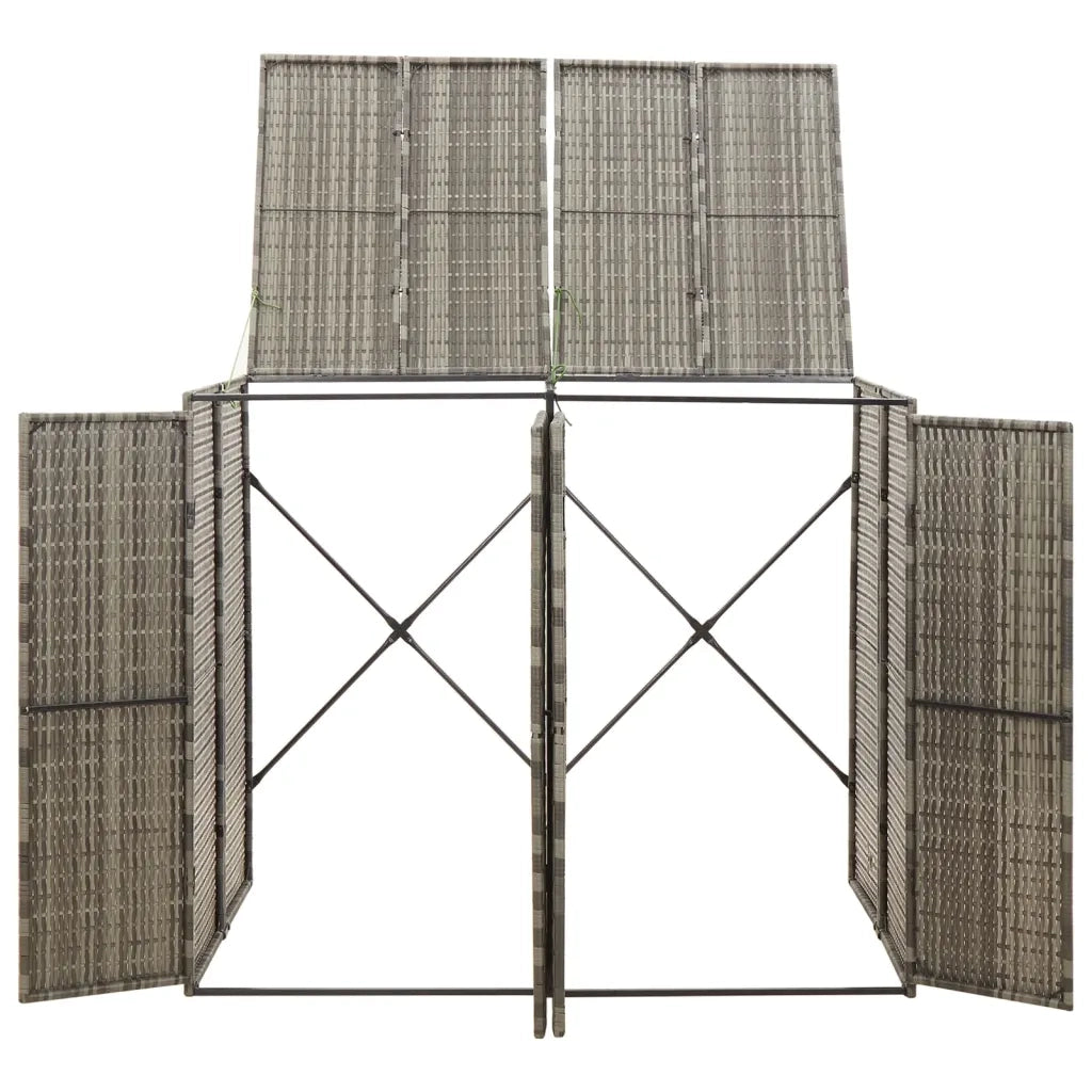 Copribidone Doppio Grigio 140x80x117 cm in Polyrattan 319865