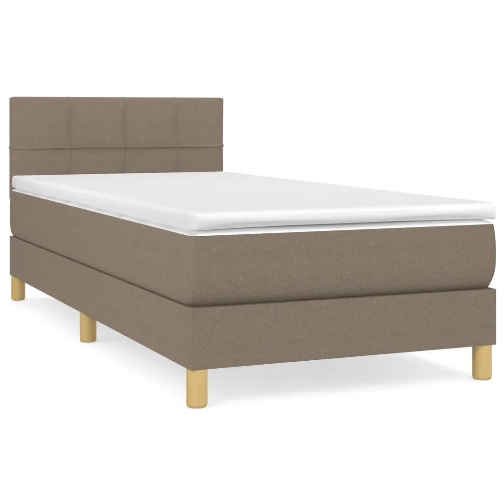 Giroletto a Molle con Materasso-Struttura Letto Tortora 90x200 cm inTessuto 959133