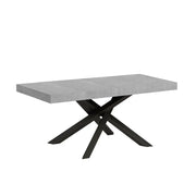 Tavolo allungabile 120/380x90 cm Volantis Premium colore cemento gambe antracite
