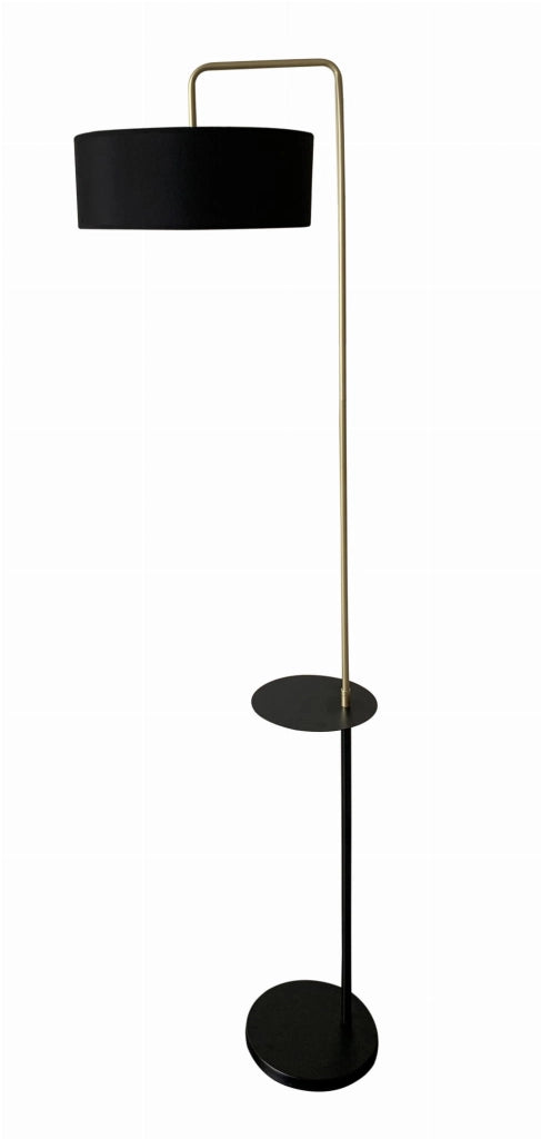 Lampada da terra Candellux Impact E27 nera con tavolino