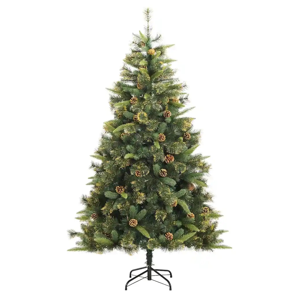 Albero di Natale artificiale pieghevole con coni Verde 180 cm 3395089