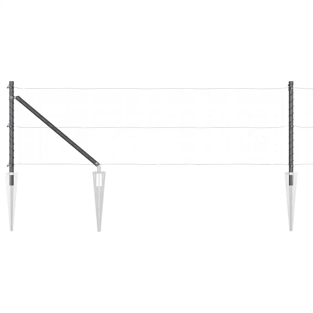 Palo della recinzione 26 pcs Grigio 3,2 x 3,2 x 105 cm
