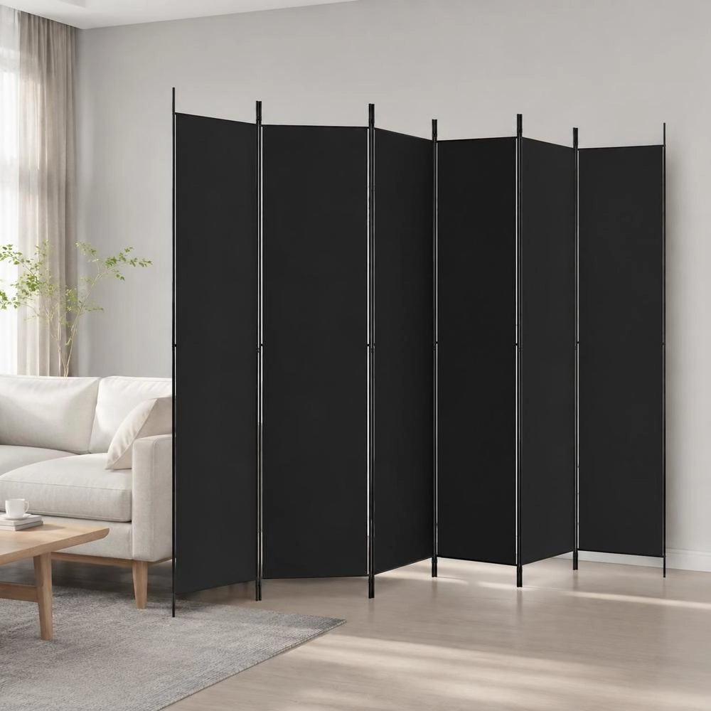 6-panel Black Screen, 300x220 Cm, Fabric