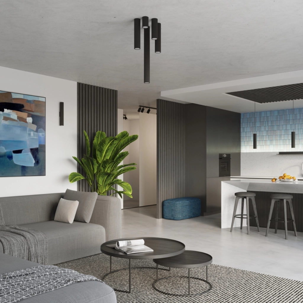 Lampada a soffitto KARBON 60 nero