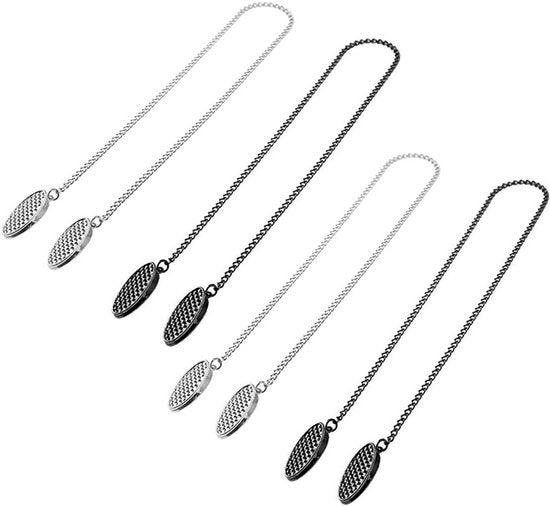 Servetketting con fermagli - 50cm - materiale Legering, colore Argento + Nero