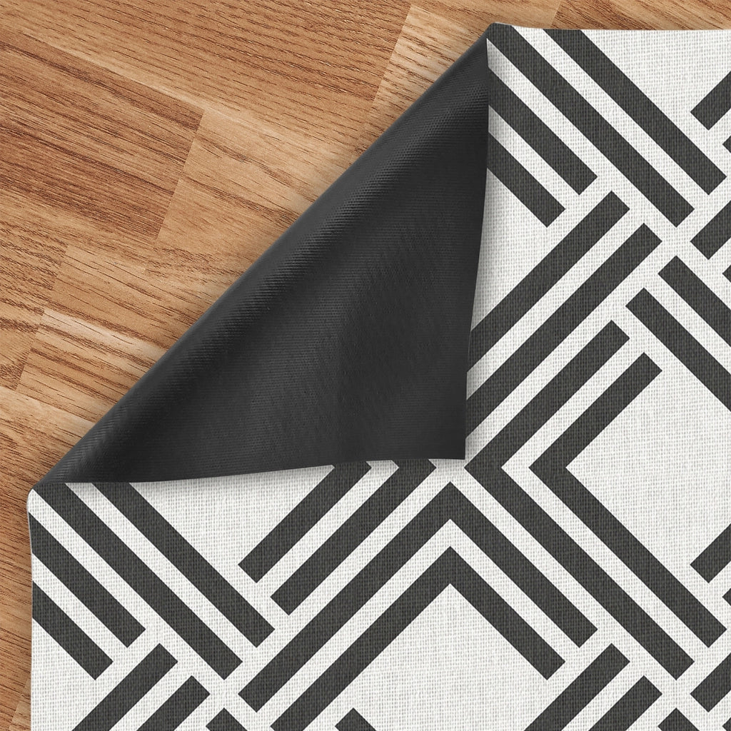 Tappeto vinilico di alta qualità geometrica nera 60x90