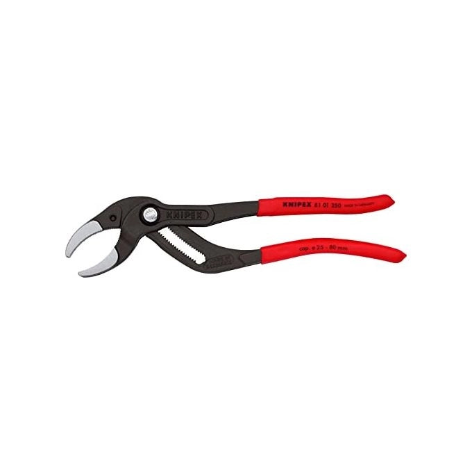 KNIPEX 81 01 250 Pinza per sifone e connettore Regolabile 25 posizioni Fino a 80 mm Impugnatura antiscivolo colore Nero