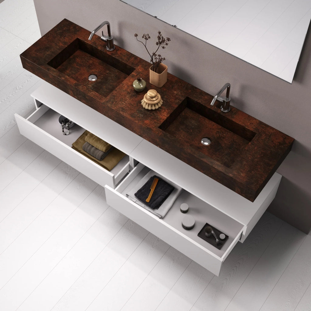 Composizione 7 pezzi ASTRA corten/bianco