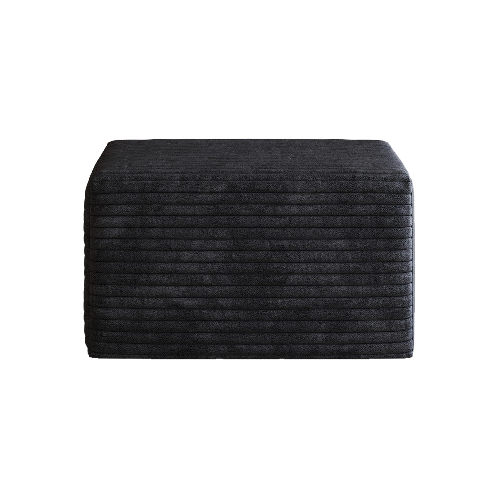 Poltrona pouf - in velluto a coste nero