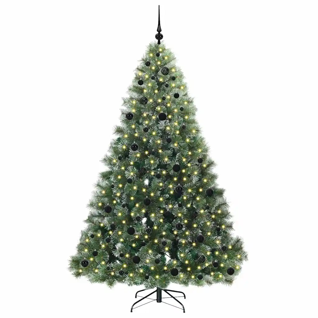 Albero di Natale artificiale con 300 LED Verde 210 cm PE e PVC