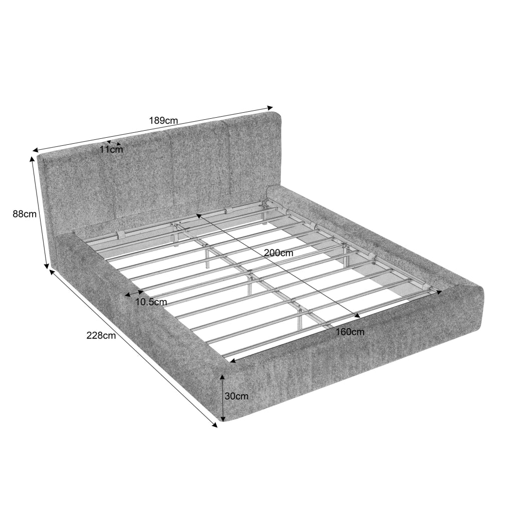 LETTO Struttura 160x200 cm Bianco crema
