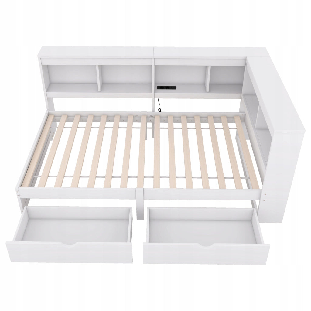 Daybed 90x200 - Xylo - Bianco con cassetti e porta USB